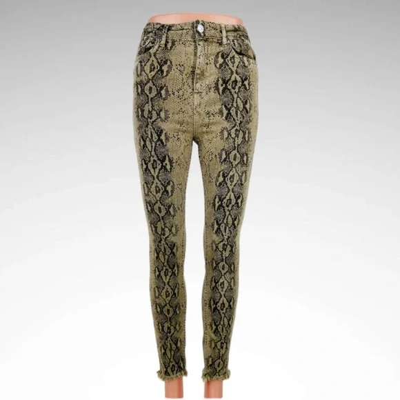 ZARA Snakeskin Print Highrise Skinny Jeans, Size 6 - Picture 12 of 12